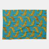 Aspen Leaf Regenbogenforelle Nahtloses Muster 2018 Geschirrtuch (Horizontal)