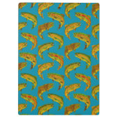 Aspen Leaf Regenbogenforelle Nahtloses Muster 2018 Klemmbrett (Rückseite)