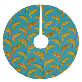 Aspen Leaf Regenbogenforelle Nahtloses Muster 2018 Polyester Weihnachtsbaumdecke