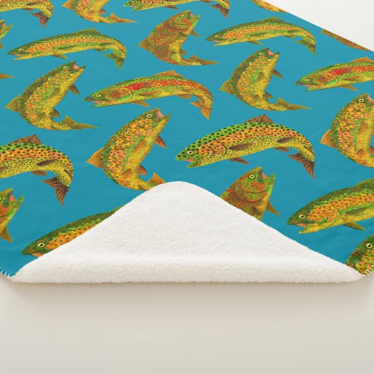 Aspen Leaf Regenbogenforelle Nahtloses Muster 2018 Sherpadecke (3/4)