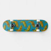 Aspen Leaf Regenbogenforelle Nahtloses Muster 2018 Skateboard (Horizontal)
