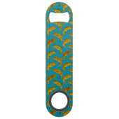 Aspen Leaf Regenbogenforelle Nahtloses Muster 2018 Speed Flaschenöffner (Rückseite)