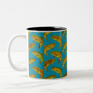 Aspen Leaf Regenbogenforelle Nahtloses Muster 2018 Zweifarbige Tasse