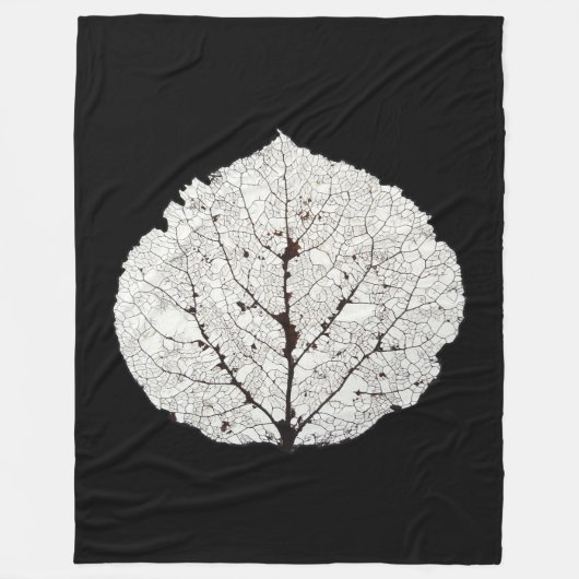 Aspen Leaf Skeleton 1 Fleecedecke (Vorderseite)