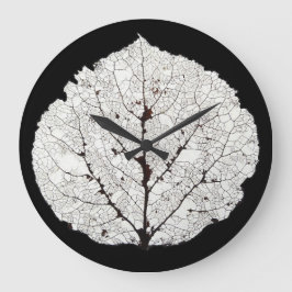 Aspen Leaf Skeleton 1 Große Wanduhr