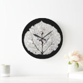 Aspen Leaf Skeleton 1 Große Wanduhr (Zuhause)
