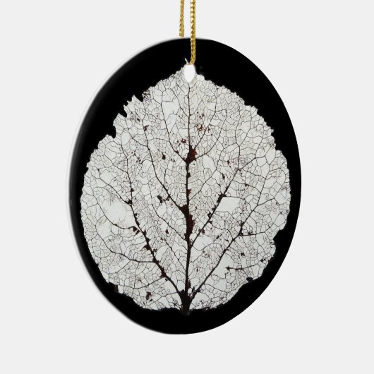 Aspen Leaf Skeleton 1 Keramik Ornament (Rechts)