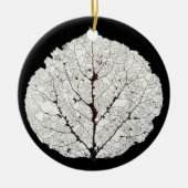 Aspen Leaf Skeleton 1 Keramik Ornament (Vorne)