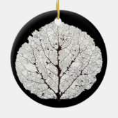 Aspen Leaf Skeleton 1 Keramik Ornament (Hinten)