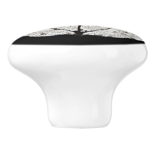 Aspen Leaf Skeleton 1 Keramikknauf (Seitenansicht)