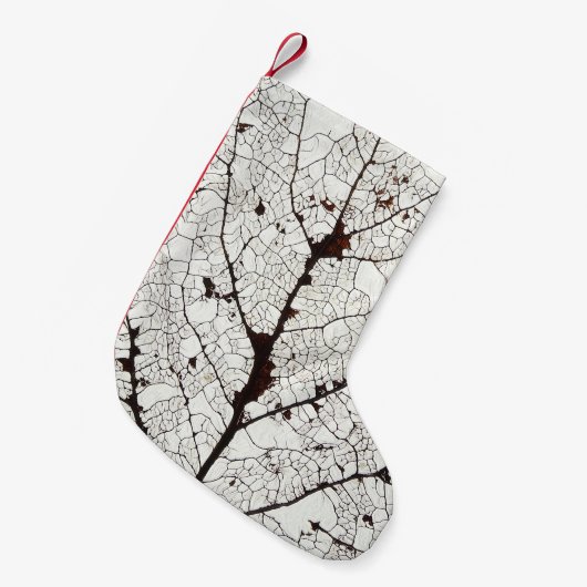 Aspen Leaf Skeleton 1 Kleiner Weihnachtsstrumpf (Vorderansicht (hängend))