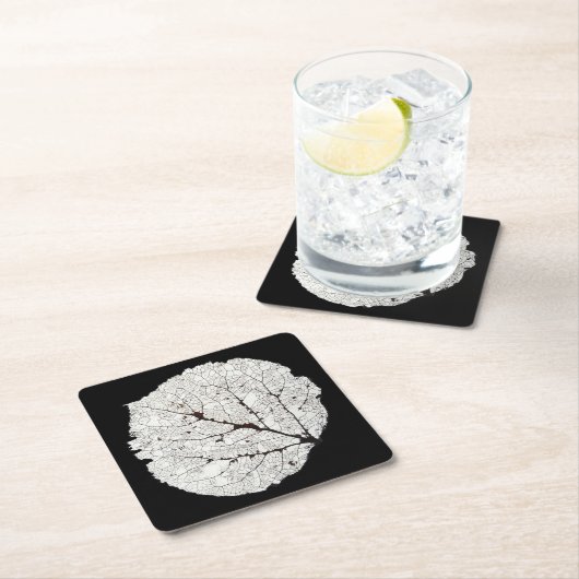 Aspen Leaf Skeleton 1 Rechteckiger Pappuntersetzer (Vor Ort)