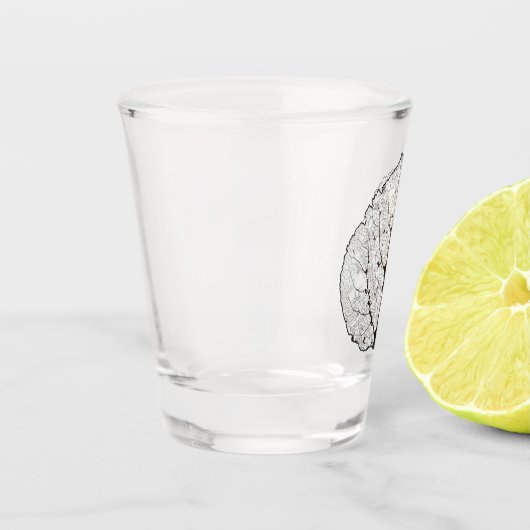 Aspen Leaf Skeleton 1 Schnapsglas (Links)