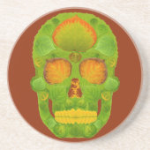 Aspen Leaf Skull 10 Getränkeuntersetzer (Vorne)