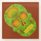 Aspen Leaf Skull 10 Glasuntersetzer (Vorderseite)