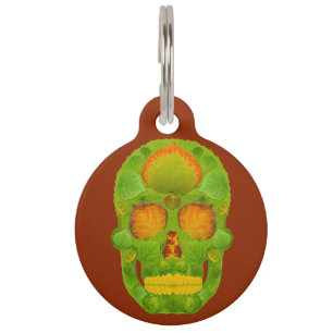 Aspen Leaf Skull 10 Haustiermarke