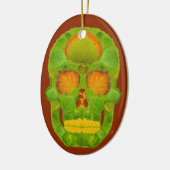 Aspen Leaf Skull 10 Keramikornament (Links)