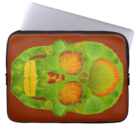 Aspen Leaf Skull 10 Laptopschutzhülle (Vorderseite)