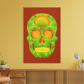 Aspen Leaf Skull 10 Leinwanddruck (Insitu (Wohnzimmer))