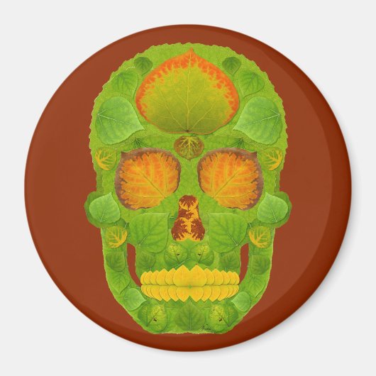 Aspen Leaf Skull 10 Magnet (Vorne)