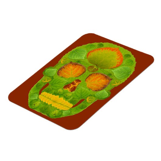 Aspen Leaf Skull 10 Magnet (Linke Seite)