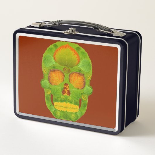 Aspen Leaf Skull 10 Metall Brotdose (Vorderseite)