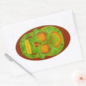 Aspen Leaf Skull 10 Ovaler Aufkleber (Umschlag)