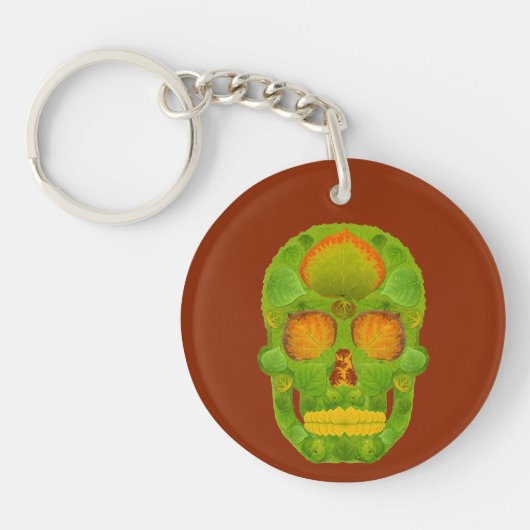 Aspen Leaf Skull 10 Schlüsselanhänger (Vorderseite)