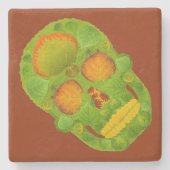 Aspen Leaf Skull 10 Steinuntersetzer (Vorderseite)