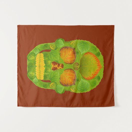Aspen Leaf Skull 10 Wandteppich (Vorderseite (Horizontal))