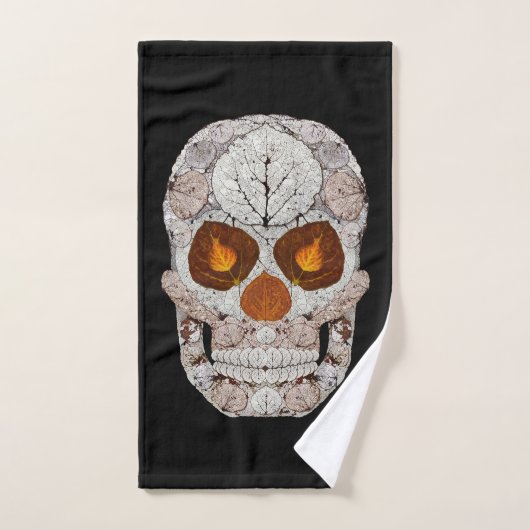 Aspen Leaf Skull 11 Badhandtuch Set (Handtuch)