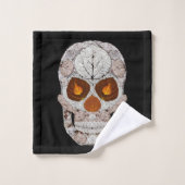 Aspen Leaf Skull 11 Badhandtuch Set (Waschlappen)