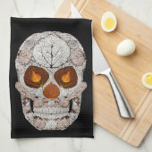 Aspen Leaf Skull 11 Geschirrtuch (Viertel Falte)