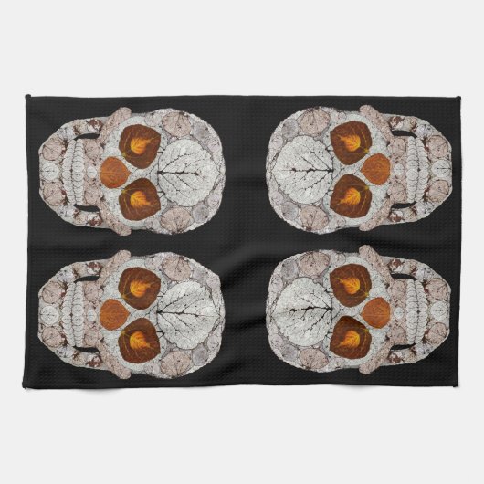 Aspen Leaf Skull 11 Geschirrtuch (Horizontal)