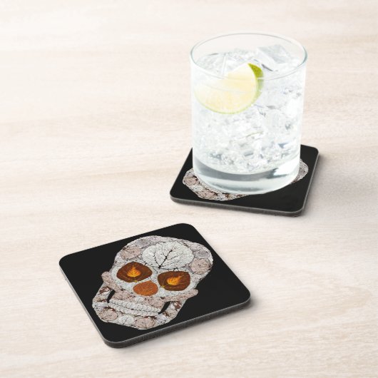 Aspen Leaf Skull 11 Getränkeuntersetzer (Rechte Seite)