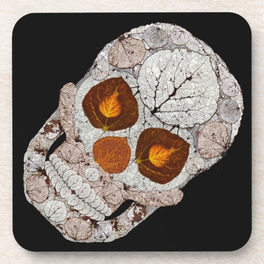 Aspen Leaf Skull 11 Getränkeuntersetzer (Vorderseite)