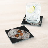 Aspen Leaf Skull 11 Glasuntersetzer (Schrägansicht)