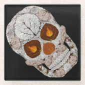 Aspen Leaf Skull 11 Glasuntersetzer (Vorderseite)