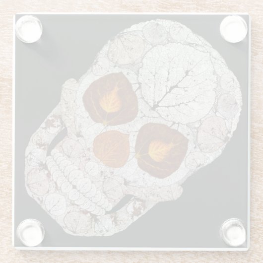 Aspen Leaf Skull 11 Glasuntersetzer (Rückseite)