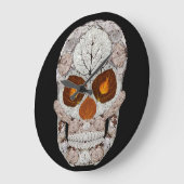 Aspen Leaf Skull 11 Große Wanduhr (Winkel)