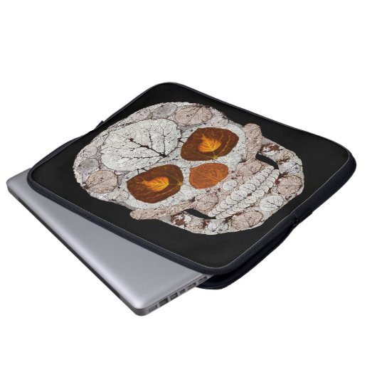 Aspen Leaf Skull 11 Laptopschutzhülle (Vorne Knopf)
