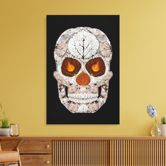 Aspen Leaf Skull 11 Leinwanddruck (Insitu (Wohnzimmer))