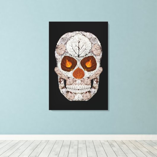 Aspen Leaf Skull 11 Leinwanddruck (Insitu (Holzboden))