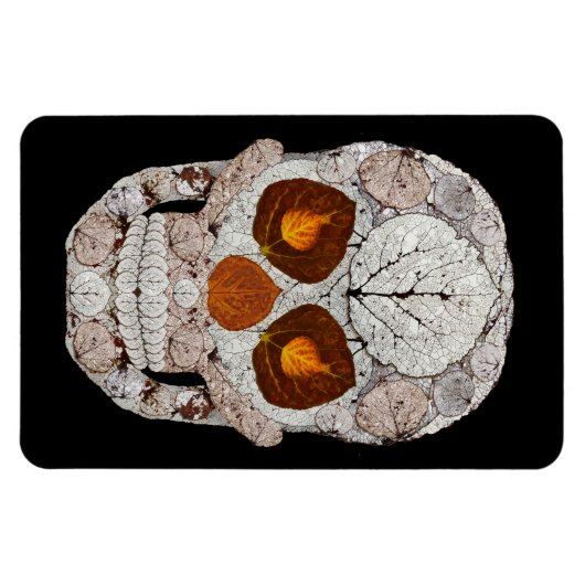 Aspen Leaf Skull 11 Magnet (Horizontal)