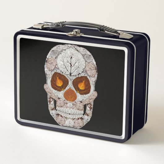 Aspen Leaf Skull 11 Metall Brotdose (Vorderseite)