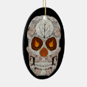 Aspen Leaf Skull 11 Oval Keramik Ornament (Rechts)