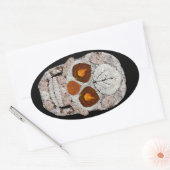 Aspen Leaf Skull 11 Ovaler Aufkleber (Umschlag)