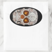 Aspen Leaf Skull 11 Ovaler Aufkleber (Tasche)