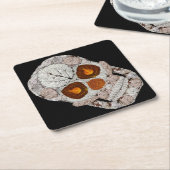 Aspen Leaf Skull 11 Rechteckiger Pappuntersetzer (angewinkelt)