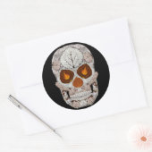 Aspen Leaf Skull 11 Runder Aufkleber (Umschlag)